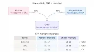 How is DNA used to figure out biological fatherhood?